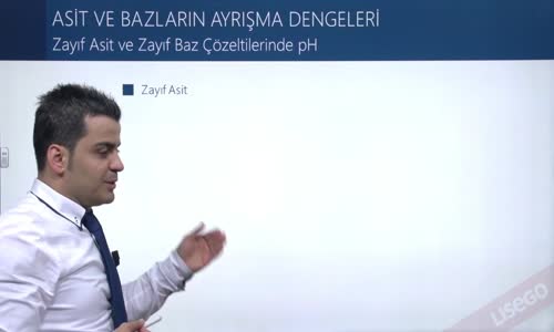 EBA KİMYA LİSE -  SULU ÇÖZELTİ DENGELERİ - ASİT BAZ DENGELERİ - ZAYIF ASİT VE ZAYIF BAZ ÇÖZELTİLERİNDE pH