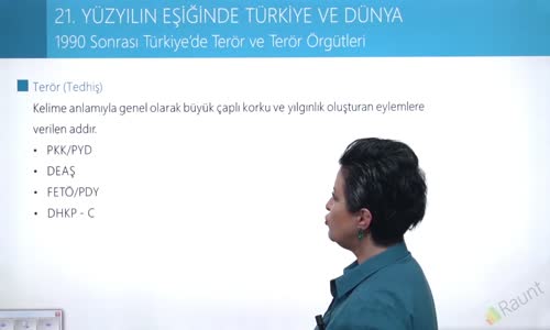 EBA T.C. İNKILAP TARİHİ VE ATATÜRKÇÜLÜK  LİSE - 21.YÜZYILIN EŞİĞİNDE TÜRKİYE - 1990 SONRASI TÜRKİYE'DE TERÖR VE TERÖR ÖRGÜTLERİ