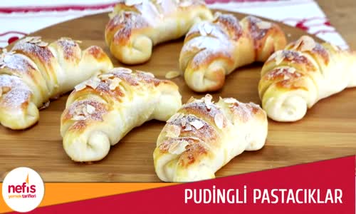 Pudingli Pastacıklar Nasıl Yapılır  Şerit Poğaça Şeklinde 