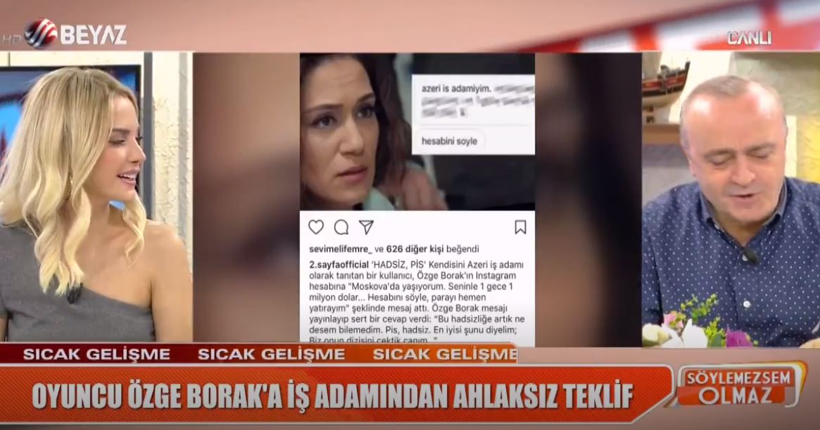 Oyuncu Özge Borak'a İş Adamından Ahlaksız Teklif