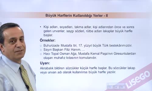 EBA TÜRKÇE LİSE YAZIM KURALLARI-BÜYÜK HARFLERİN KULLANILDIĞI YERLER 2