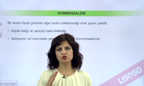 EBA BİYOLOJİ LİSE - EKOLOJİ VE GÜNCEL ÇEVRE SORUNLARI - KOMÜNİTE EKOLOJİSİ, SİMBİYOTİK YAŞAM - KOMÜNİTEDE SİMBİYOTİK İLİŞKİLER, KOMMENSALİZM