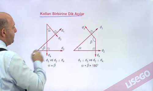 EBA GEOMETRİ LİSE  PARALEL İKİ DOĞUNUN BİR KESENİN YAPTIĞI AÇILAR - KOLLARI DİK AÇILAR