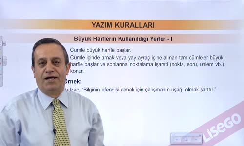 EBA TÜRKÇE LİSE YAZIM KURALLARI-BÜYÜK HARFLERİN KULLANILDIĞI YERLER 1