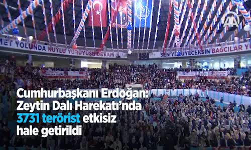 Cumhurbaşkanı Erdoğan Zeytin Dalı Harekatı'nda 3731 Terörist Etkisiz Hale Getirildi