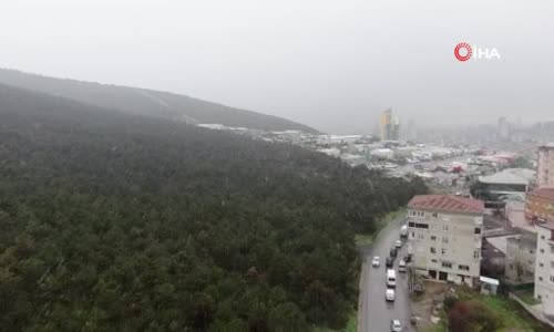 İstanbul'da kar yağışı havadan görüntülendi 