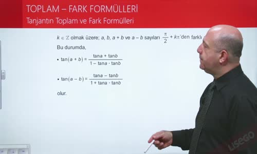 EBA MATEMATİK 2  LİSE 4 TRİGONOMETRİ - TANJANTIN TOPLAM VE FARK FORMÜLLERİ