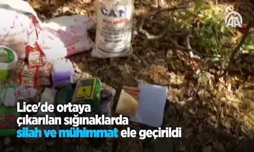 Lice'de Ortaya Çıkarılan Sığınaklarda Silah Ve Mühimmat Ele Geçirildi