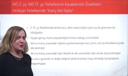 EBA FELSEFE LİSE MS 2.YY-2MS 15.YY FELSEFESİ -HRİSTİYAN FELSEFESİNDE 'AKIL-İNANÇ İLİŞKİSİ'