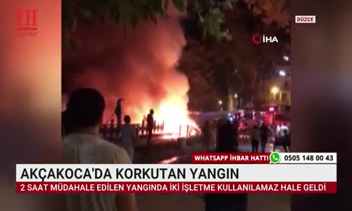 AKÇAKOCA'DA KORKUTAN YANGIN 