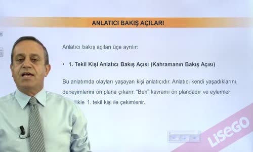 EBA TÜRKÇE LİSE ANLATICI BAKIŞ AÇILARI-1.TEKİL KİŞİ ANLATICI BAKIŞ AÇISI,3.TEKİL KİŞİ ANLATICI BAKIŞ AÇISI, İLAHİ BAKIŞ AÇISI