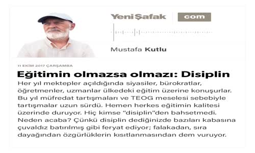 Eğitimin Olmazsa Olmazı Disiplin