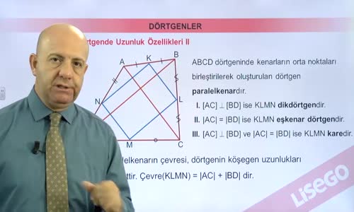 EBA GEOMETRİ LİSE  DÖRTGENLER-DÖRTGENDE UZUNLUK ÖZELLİKLERİ 2