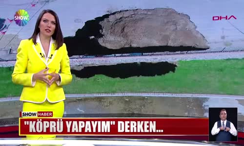 Yol ortasında devasa çukur oluştu