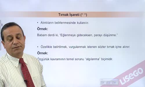 EBA TÜRKÇE LİSE NOKTALAMA İŞARETLERİ -TIRNAK, TEK TIRNAK VE KESME İŞARETİNİN KULLANILDIĞI YERLER