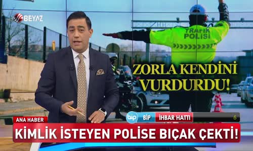 Kimlik isteyen polise bıçak çekti!