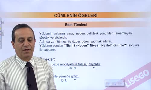 EBA TÜRKÇE LİSE CÜMLENİN ÖGELERİ-YARDIMCI ÖGELER-EDAT TÜMLECİ