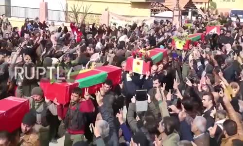 Afrin Operasyonunda Ölen Pyd Ypg'lilerin Cenaze Töreni