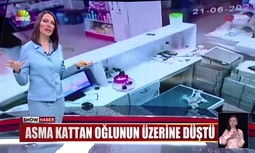 Asma kattan oğlunun üzerine düştü