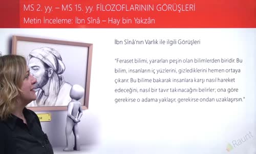 EBA FELSEFE LİSE MS 2.YY-MS 15.YY FELSEFESİ -METİN İNCELEME - İBNİ SİNA - HAY BİN YAKZAN