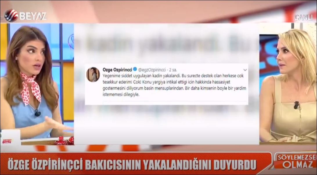 Özge Özpirinçci'nin Yeğenine Şiddet Uygulayan Bakıcı Yakalandı