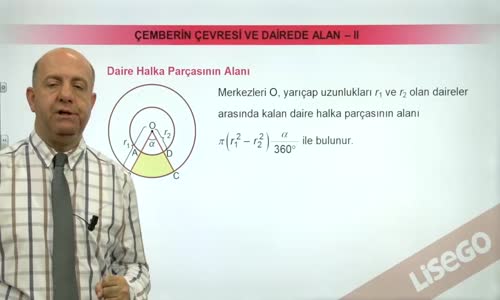 EBA GEOMETRİ LİSE ÇEMBER -DAİRE HALKA PARÇASININ ALANI