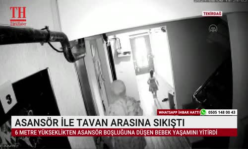 ASANSÖR İLE TAVAN ARASINA SIKIŞTI