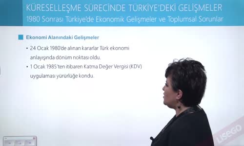 EBA T.C. İNKILAP TARİHİ VE ATATÜRKÇÜLÜK  LİSE - TOPLUMSAL DEVRİM ÇAĞINDA TÜRKİYE - 1980 SONRASINDA TÜRKİYE'DE EKONOMİK GELİŞMELER VE TOPLUMSAL SORUNLAR