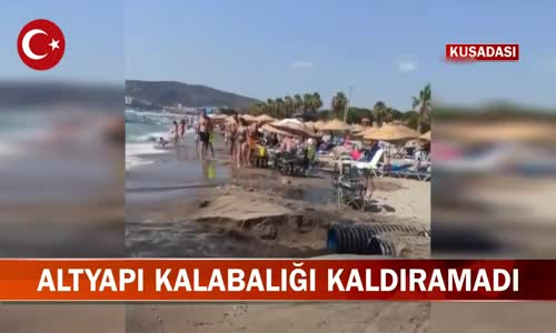 Aydın Kuşadası'nda Lağım Suyu Denize Aktı! İşte Görüntüler 