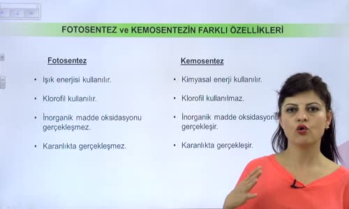 EBA BİYOLOJİ LİSE - EKOLOJİ VE GÜNCEL ÇEVRE SORUNLARI - CANLILARDA BESLENME ŞEKİLLERİ , OTOTROF BESLENME - FOTOSENTEZ VE KEMOSENTEZİN KARŞILAŞTIRILMASI