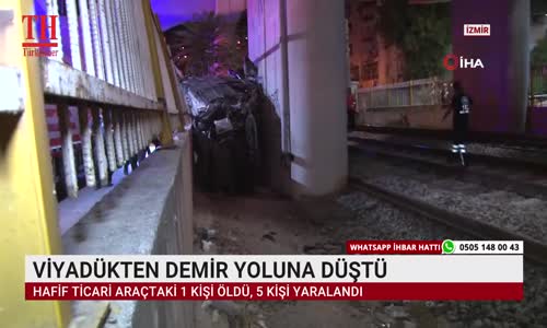 VİYADÜKTEN DEMİR YOLUNA DÜŞTÜ