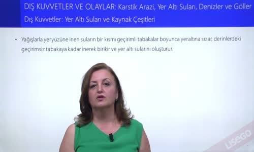 EBA COĞRAFYA LİSE - DIŞ KUVVETLER VE OLAYLAR - YER ALTI SULARI VE KAYNAK ÇEŞİTLERİ I