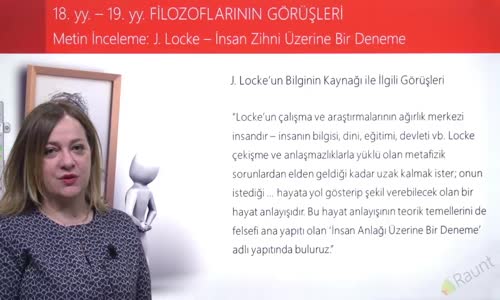 EBA FELSEFE LİSE MS 18.YY-MS 19.YY FELSEFESİ - METİN İNCELEME -J. LOCKE İNSAN ZİHNİ ÜZERİNE BİR DENEME