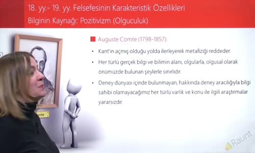 EBA FELSEFE LİSE MS 18.YY-MS 19.YY FELSEFESİ - BİLGİNİN KAYNAĞI PROBLEMİ -POZİTİVİZM