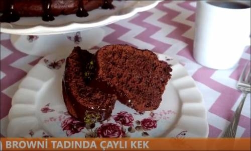 Browni Tadında Çaylı Kek 