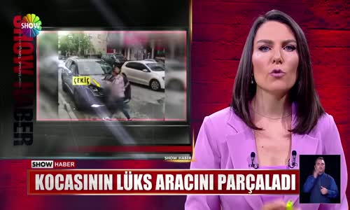 Kocasının lüks aracını parçaladı