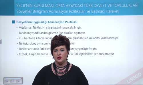 EBA T.C. İNKILAP TARİHİ VE ATATÜRKÇÜLÜK  LİSE - İKİ SAVAŞ ARASINDAKİ DÖNEMDE DÜNYA - SSCB'NİN KURULAMASI VE GENEL POLİTİKALARI - SOVYETLER BİRLİĞİ'NİN ASİMİLASYON POLİTİKALARI VE BASMACI HAREKETİ