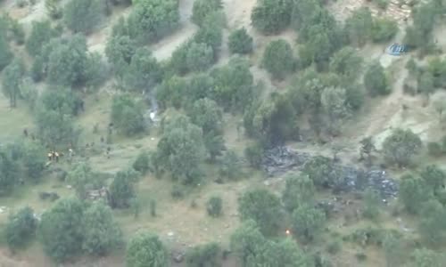 Şırnak’ta Düşen Helikopterin Gündüz Görüntüsü Yürek Burktu 