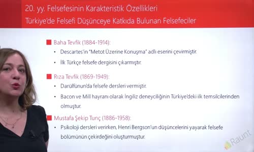 EBA FELSEFE LİSE 20.YY FELSEFESİ - TÜRKİYE'DE FELSEFİ DÜŞÜNCEYE KATKIDA BULUNAN FELSEFECİLER