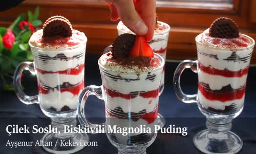 Çilek Soslu Magnolia Puding Tarifi