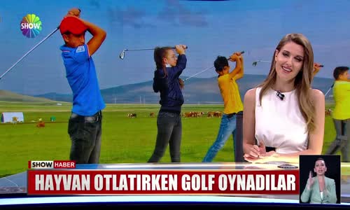 Hayvan otlatırken golf oynadılar